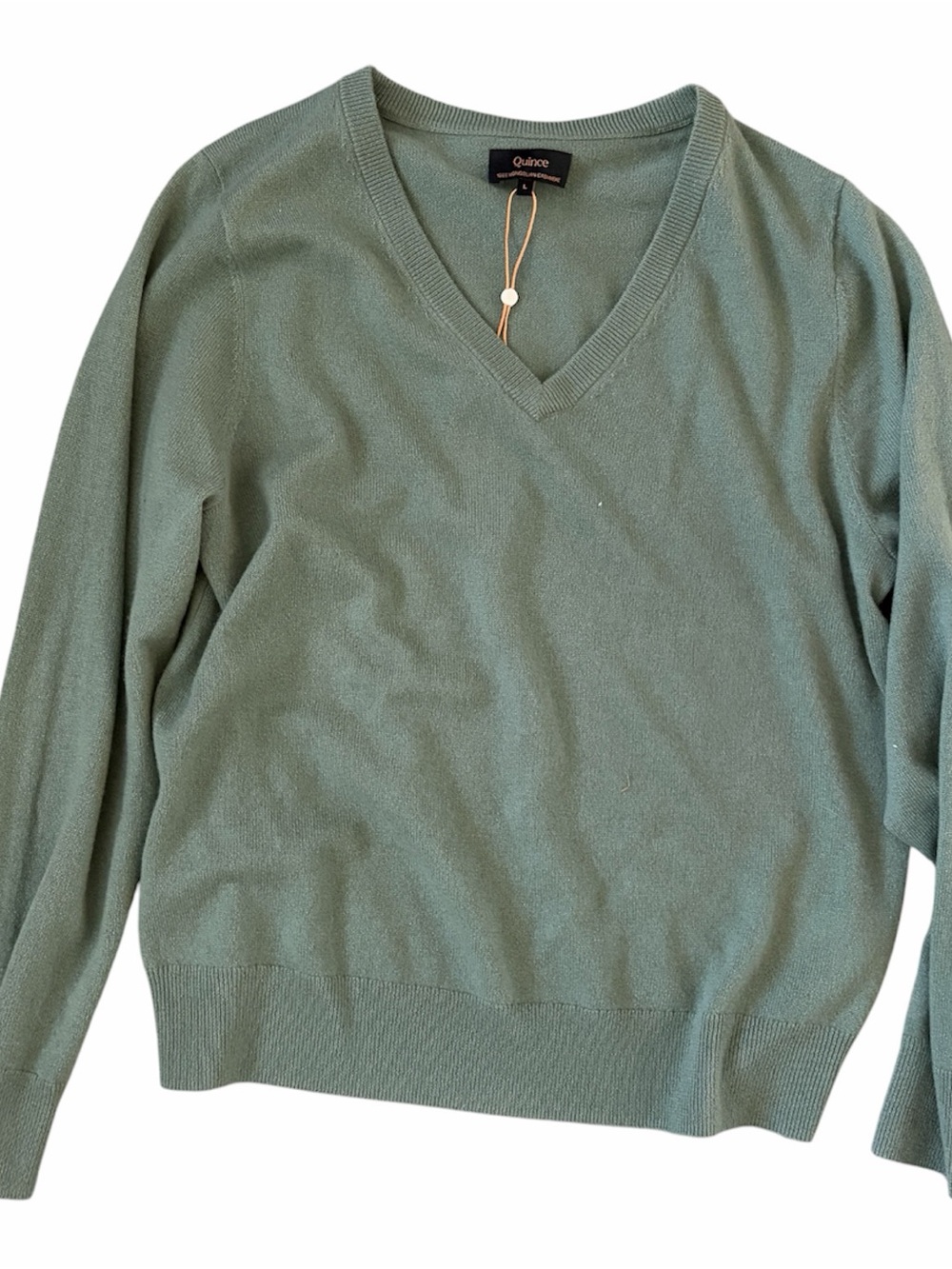 New NWT Quince Mongolian Cashmere Oversized V Neck Sweater Women's Size Medium
